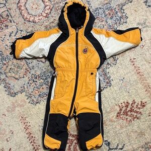 Obermeyer Yellow and Black Kids One Piece Snowsuit